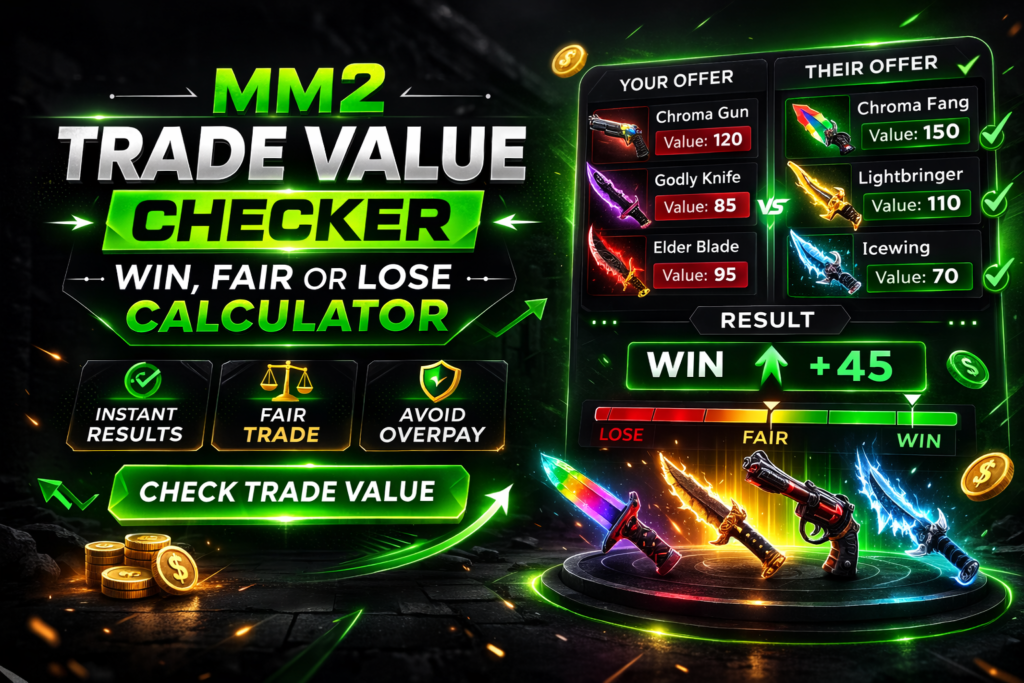 MM2 Trade Value Checker – Win, Fair & Lose Calculator