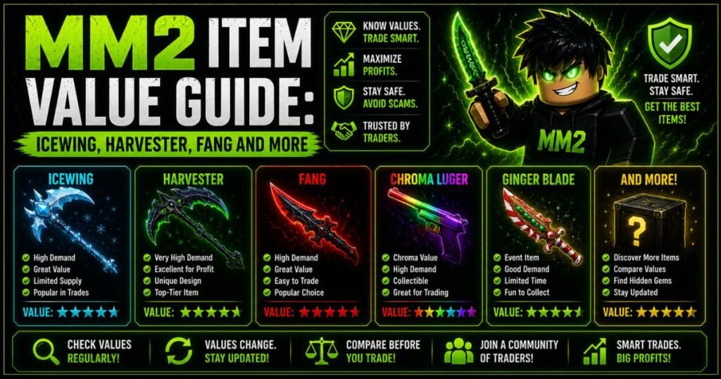 MM2 Item Value Guide: Icewing, Harvester, Fang and More MM2 Item Value Guide: Icewing, Harvester, Fang and More